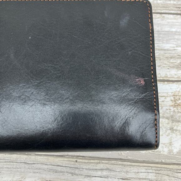 Vera Bradley Wallet Wristlet Black Leather Clutch Zip Minimalist Preppy Casual - Picture 4 of 13